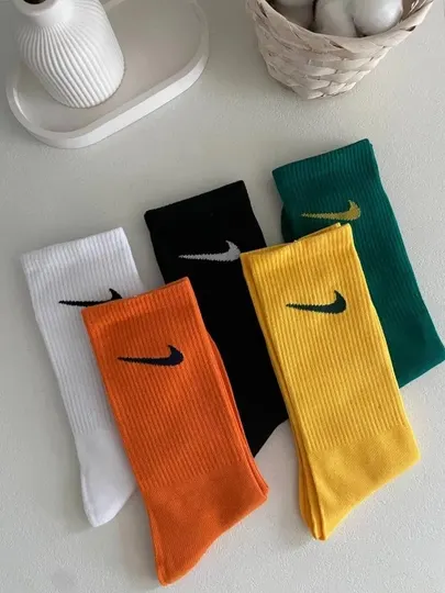 Цветные длинные спортивные носки, Nike, набор из 5 шт, 40-44