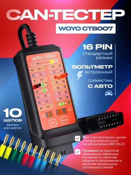 Автосканер OBD2, диагностика автомобиля Тестер автомобильн
