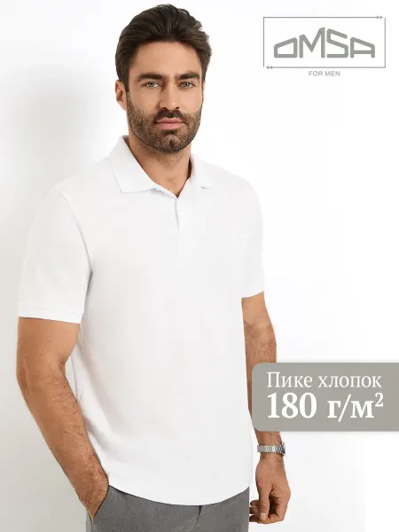 OMSA Футболка поло летняя из хлопка