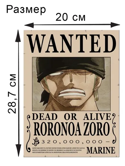 Постер, плакат, ламинированный, А4 формата, One Piece