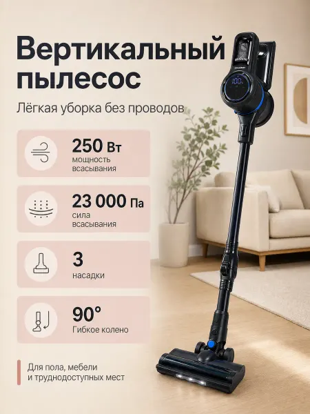 OULEMEI Пылесос для дома вертикальный беспроводной мощный