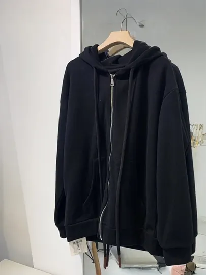 Худи женское на молнии, с капюшоном, oversize, спортивная толстовка