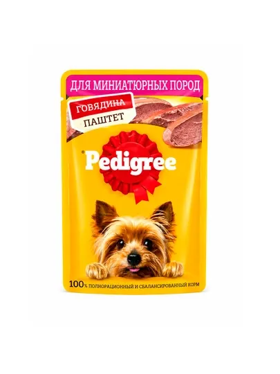 Pedigree для собак маленьких пород говядина паштет