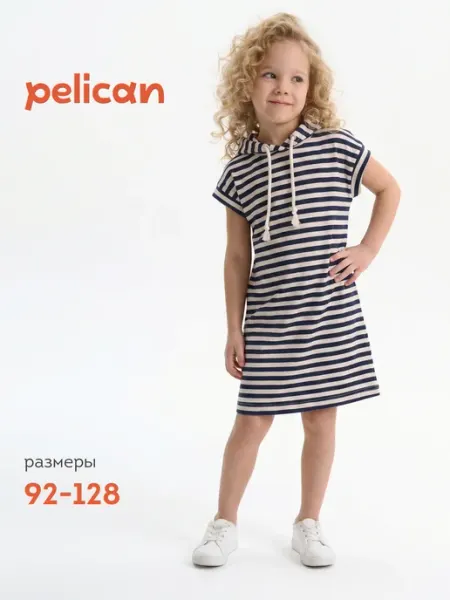 Pelican Платье детское летнее трикотажное в полоску