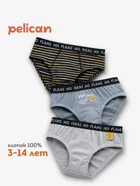 Pelican Трусы для мальчика слипы подростковые плавки детские хлопок