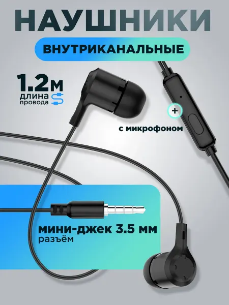 PERFEO Наушники проводные с микрофоном