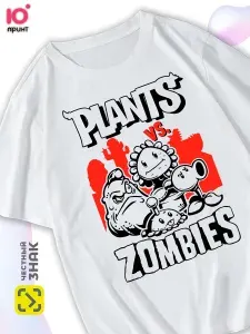 Футболка Ю принт PLANTS ZOMBIES
