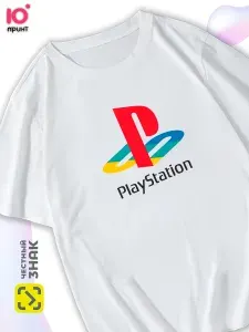 Футболка Ю принт Логотип Play Station