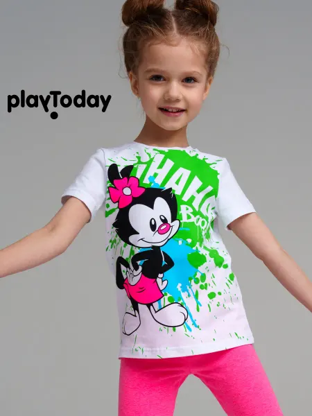 PlayToday Футболка белая детская в садик Луни Тюнз