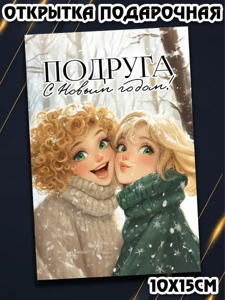 Podarkez Открытка подруге с новым годом уникальная