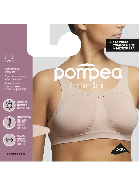 POMPEA Эластичный бесшовный бюстгальтер-топ