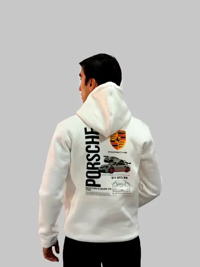 Худи с капюшоном и принтом Porsche, современный дизайн, толстовка с начёсом