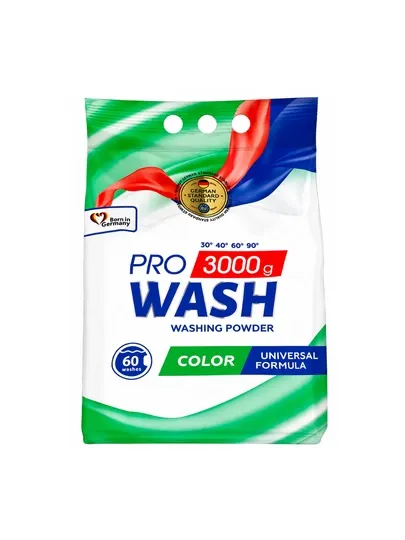 Стиральный порошок PRO WASH, для цветных тканей, 3 кг