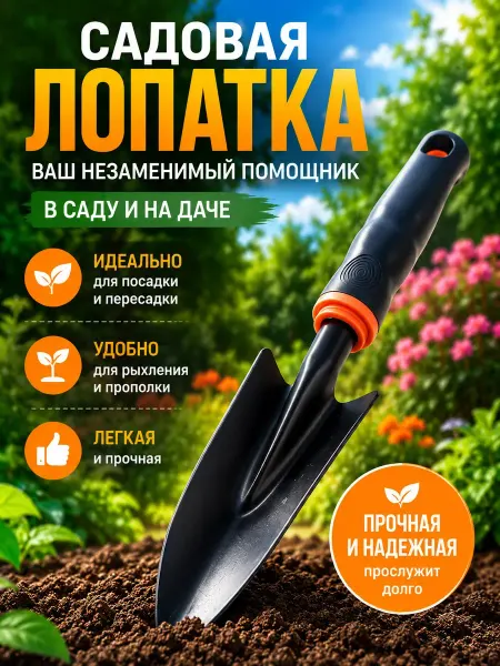 QwertyA Садовая лопатка посадочная для рассады совок рыхлитель почвы