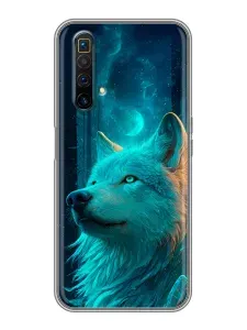 Чехол для Realme X3 SuperZoom с принтом волк и луна на Реалме Х3 СуперЗум