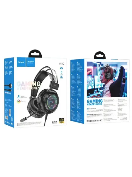 Игровые проводные наушники с микрофоном и RGB подсветкой
