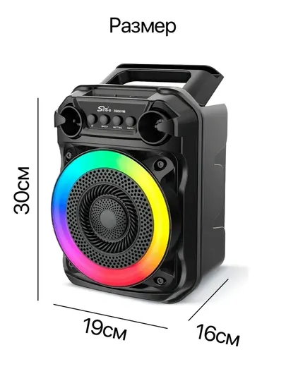 Портативная караоке-колонка Sing-e ZQS6166 с RGB-подсветкой и микрофоном