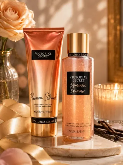 Подарочный набор Victoria’s Secret Romantic Shimmer: мист 250 мл + лосьон 236 мл