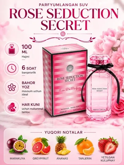 Парфюмерная вода для женщин Rose Seduction Secret, 100 мл