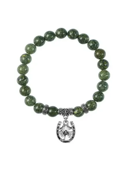 Runes&Gems Браслет на руку мужской с камнем змеевик в подарок