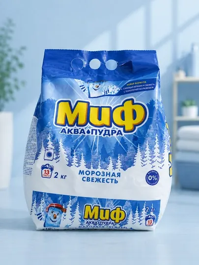 Миф Аква Пудра Морозная свежесть — стиральный порошок автомат, 2 кг