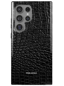 Чехол для Samsung S24 Ultra / кейс на Самсунг С24 Ультра Черный Крокодил