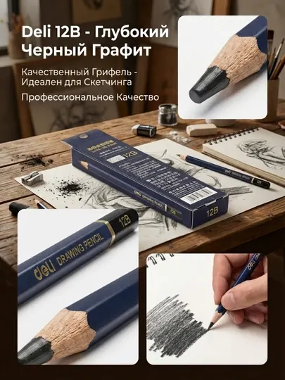 Карандаш художественный S999-12B
