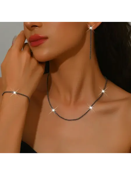 Salman Колье браслет и серьги комплект украшений вечерний
