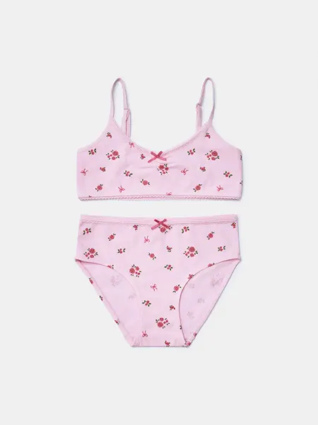 SELA Комплект нижнего белья из топа и трусов-слипов с принтом
