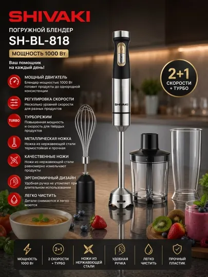 Блендер SHIVAKI SH-HB-1011 V — сочетание удобства и элегантности