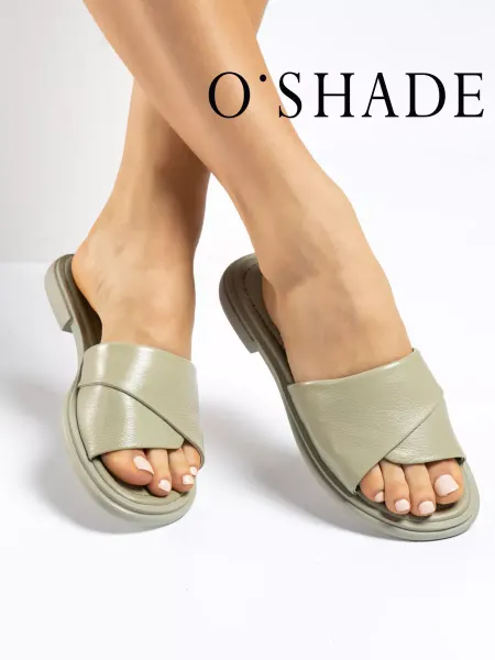 O`SHADE Сабо летние женские шлепки кожаные натуральные