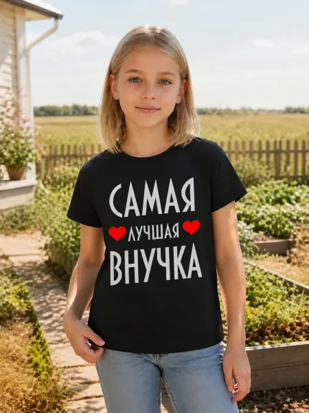 SHAG Футболка детская самая лучшая внучка надпись