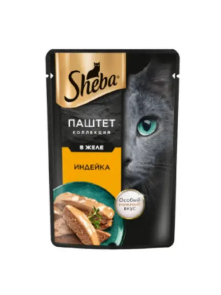Sheba паштет для кошек индейка желе 75гр