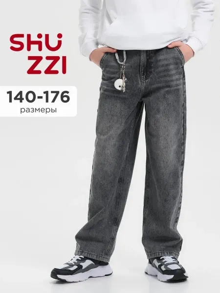Shuzzi Широкие джинсы багги на резинке для подростка