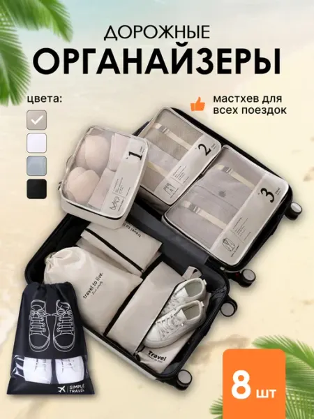 Simple Travel Дорожный органайзер для чемодана и путешествий набор