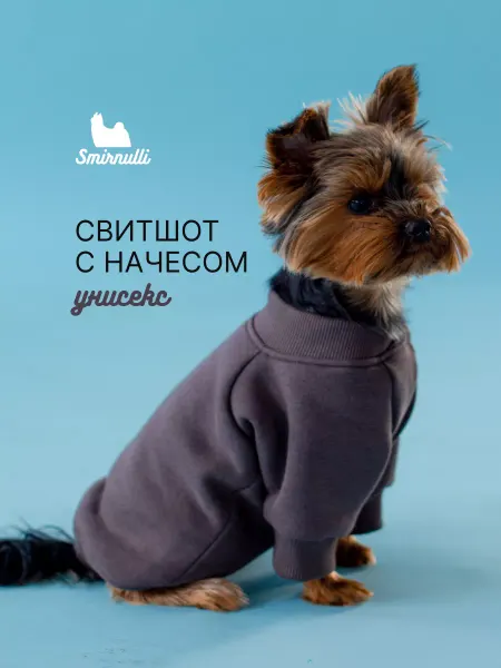 SMIRNULLI Свитшот для собаки кошки, унисекс, Джеки