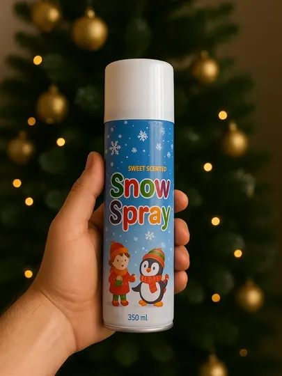 Snow Spray 350 мл — искусственный снег для декора, легко наносится на окна и ёлку