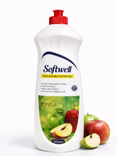 Гель для мытья посуды Softwell 900 мл — густой, хорошо пенится, удаляет жир