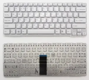 Клавиатура для ноутбука Sony SVE14A серебристая без рамки