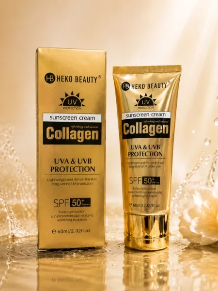 Солнцезащитный крем с коллагеном SPF50+ UVA UVB защита увлажнение, 60 мл