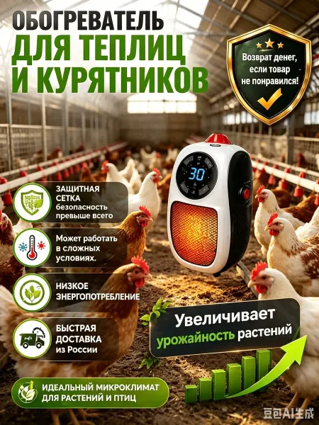 Обогреватель для цыплят, безопасный и мощный