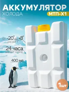 Аккумулятор холода 400 мл, хладоэлемент для термосумки, автохолодильника,кондиционера, рыбалки, пикника и доставки продуктов, 1 шт