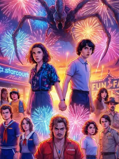 Очень странные дела Ламинированные постеры плакаты Stranger Things А4 формата