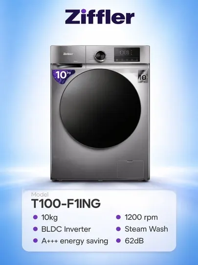 Стиральная машина Ziffler T100-F1ING — это сочетание современного дизайна