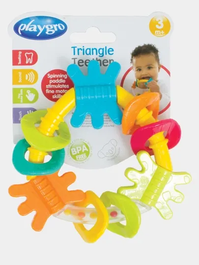 Погремушка-зубогрызка Triangle Teether с разноцветными кольцами
