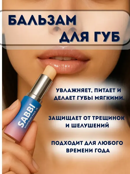 Telegei Бальзам для губ увлажняющий питательный без цвета