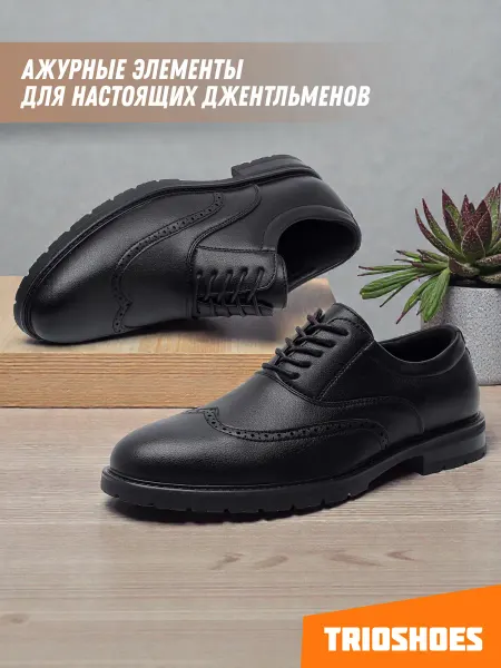TRIOSHOES Туфли кожаные офисные демисезонные
