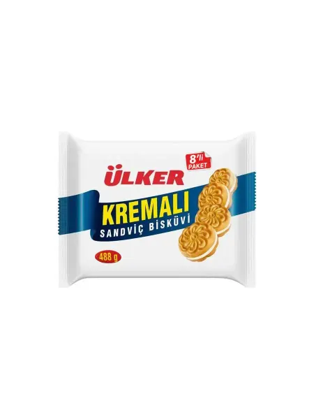 ULKER Печенье сэндвич молочное со сливочным кремом, 488гр