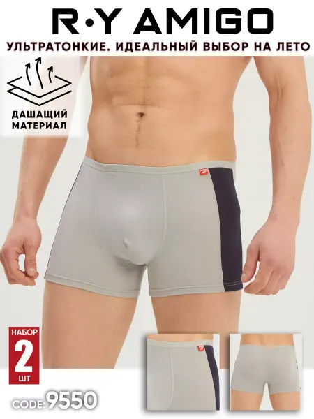 PREMIUM UNDERWEAR Трусы боксеры тонкие набор 2 шт