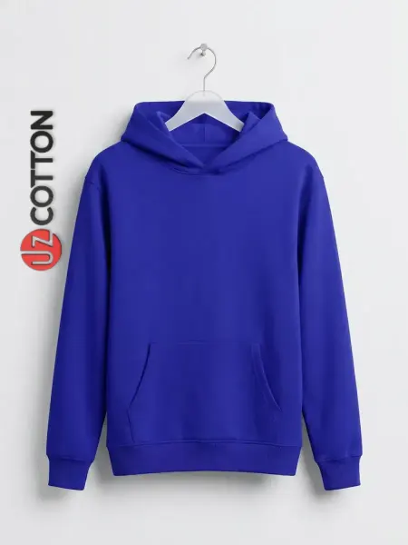 UZcotton Худи черное детское для подростков однотонное хлопок